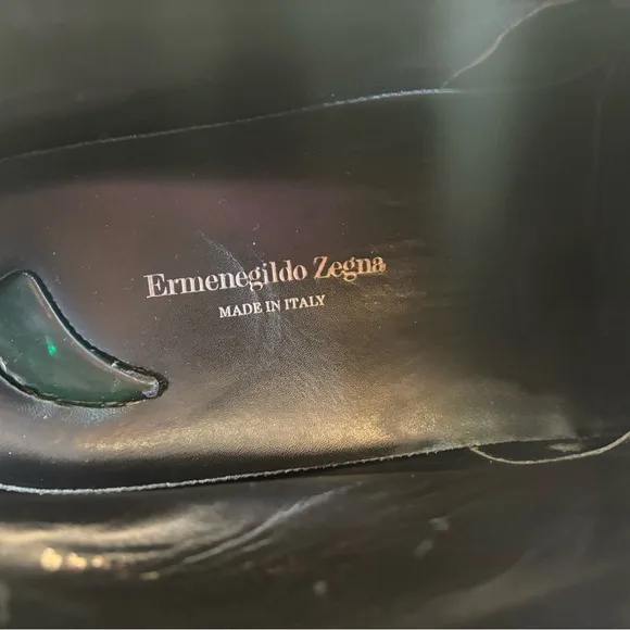 Ermenegildo Zegna Black Leather Boots Sleek Professional Design size US 10.5