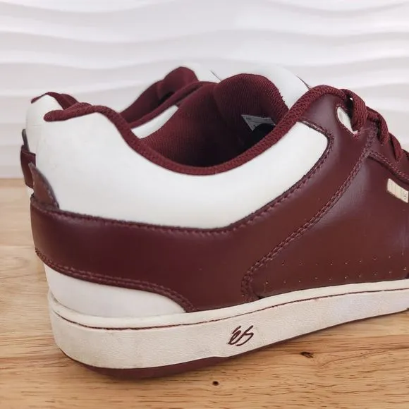 Es Shoes Mens 13 Burgundy White PJ Ladd Low Top Lace‎ Up Skate Sneakers Footwear