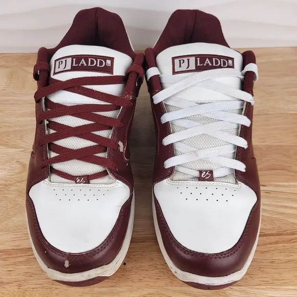 Es Shoes Mens 13 Burgundy White PJ Ladd Low Top Lace‎ Up Skate Sneakers Footwear