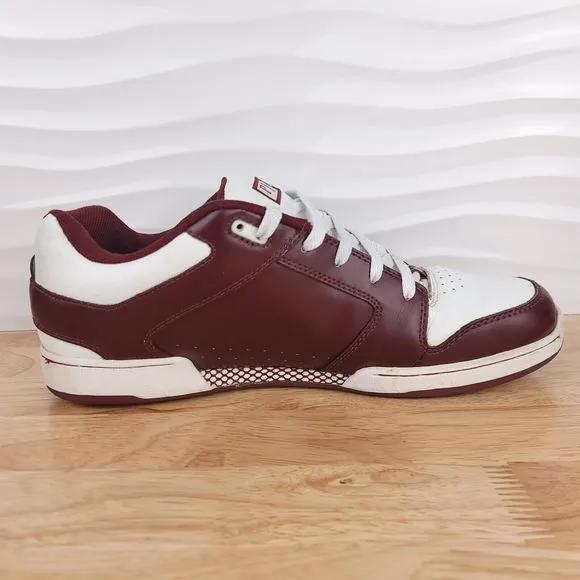 Es Shoes Mens 13 Burgundy White PJ Ladd Low Top Lace‎ Up Skate Sneakers Footwear