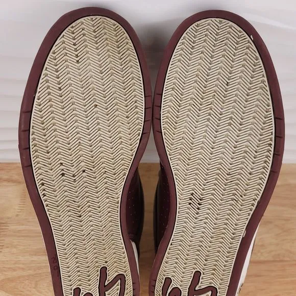 Es Shoes Mens 13 Burgundy White PJ Ladd Low Top Lace‎ Up Skate Sneakers Footwear
