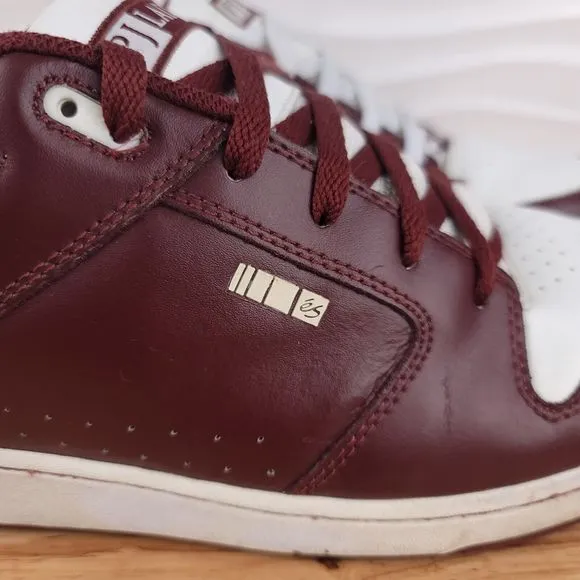 Es Shoes Mens 13 Burgundy White PJ Ladd Low Top Lace‎ Up Skate Sneakers Footwear