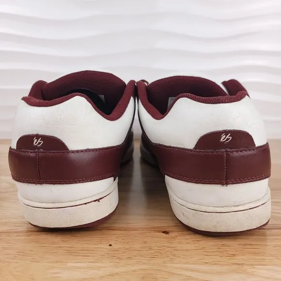 Es Shoes Mens 13 Burgundy White PJ Ladd Low Top Lace‎ Up Skate Sneakers Footwear