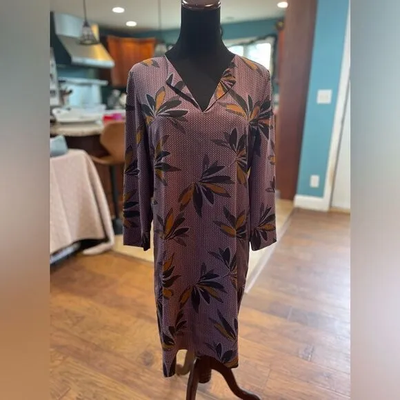 Essentiel Antwerp 3/4 Sleeve Dress - Purple Floral Print, Size 40 NWT