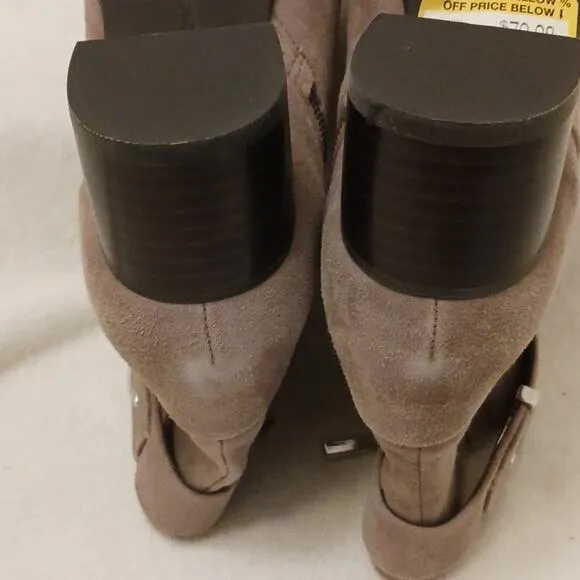 Essex Lane REAL SUEDE LEATHER Tan Ankle Boots Booties Sz 6.5