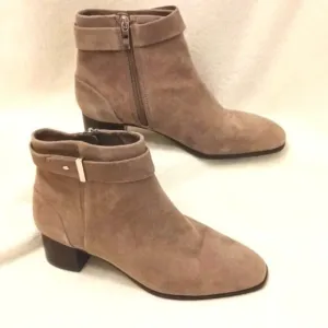 Essex Lane REAL SUEDE LEATHER Tan Ankle Boots Booties Sz 6.5