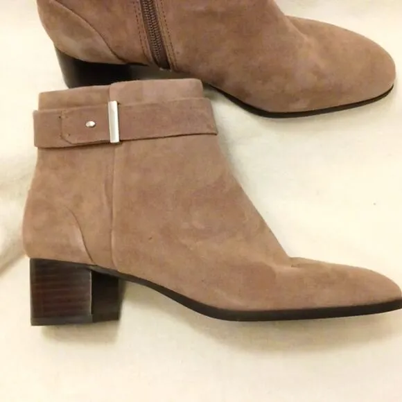 Essex Lane REAL SUEDE LEATHER Tan Ankle Boots Booties Sz 6.5