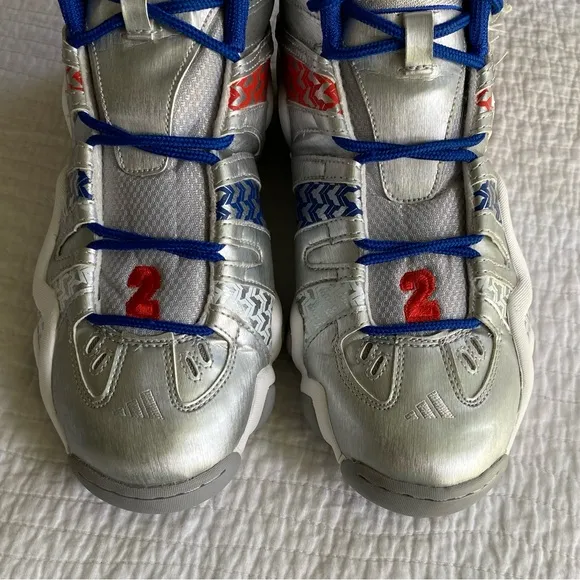 EUC Adidas Crazy 8 KB8 ‘John Wall' Sneakers (G98293) Silver/Blue Size 12