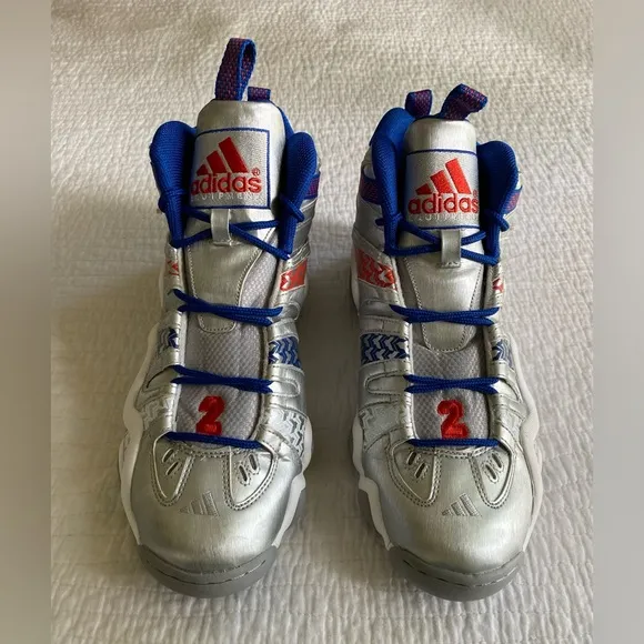 EUC Adidas Crazy 8 KB8 ‘John Wall' Sneakers (G98293) Silver/Blue Size 12