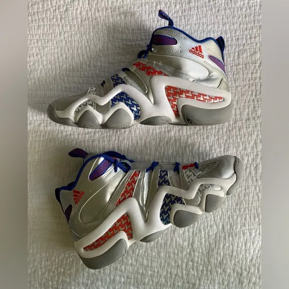 EUC Adidas Crazy 8 KB8 ‘John Wall' Sneakers (G98293) Silver/Blue Size 12