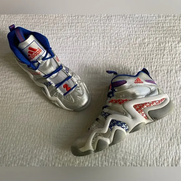 EUC Adidas Crazy 8 KB8 ‘John Wall' Sneakers (G98293) Silver/Blue Size 12