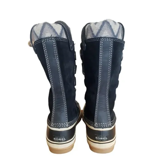 EUC Women's Sorel Boots Joan Of Artic Knit II  Waterproof Suede Laces Size 8
