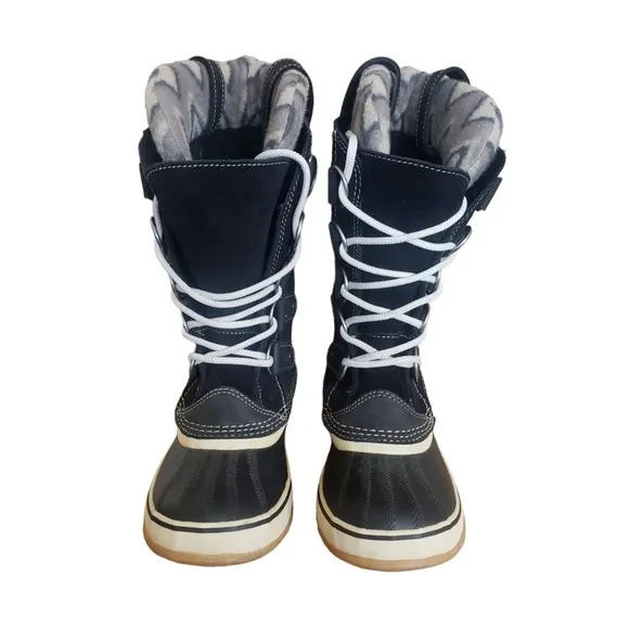 EUC Women's Sorel Boots Joan Of Artic Knit II  Waterproof Suede Laces Size 8