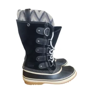EUC Women's Sorel Boots Joan Of Artic Knit II  Waterproof Suede Laces Size 8