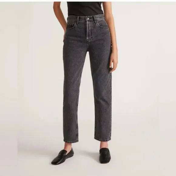 Everlane The Cheeky Jean Black  High Rise Cropped Straight Leg  Size 29