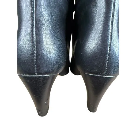 Everlane The Knee-High Banana Heel Boot in Black Leather sz 7 Women's Pull-on