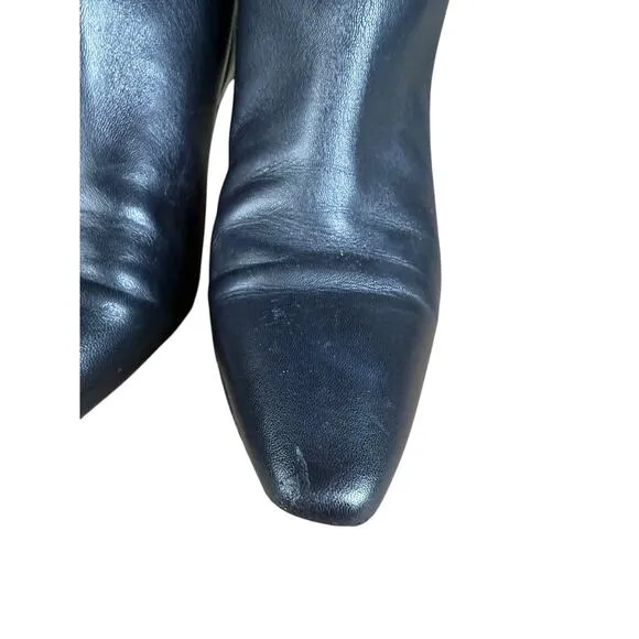 Everlane The Knee-High Banana Heel Boot in Black Leather sz 7 Women's Pull-on