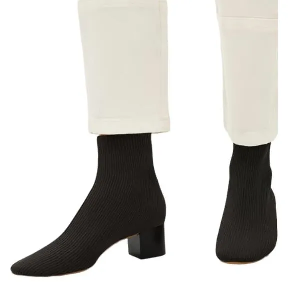 EVERLANE Women’s The Glove Ankle Boots in Black ReKnit-Size 6.5