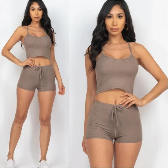 Everyday Ease Ribbed Set - Beige