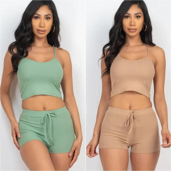 Everyday Ease Ribbed Set - Beige