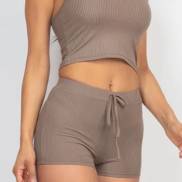 Everyday Ease Ribbed Set - Beige