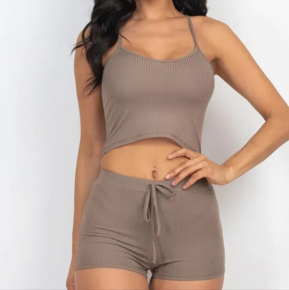 Everyday Ease Ribbed Set - Beige