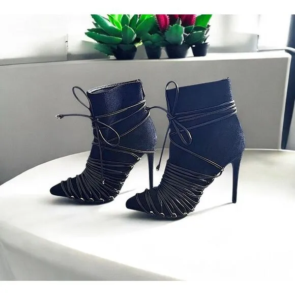 Fashion Nova Wrap Around Catalina Booties Boots - Size 7.5  ***Item: B3
