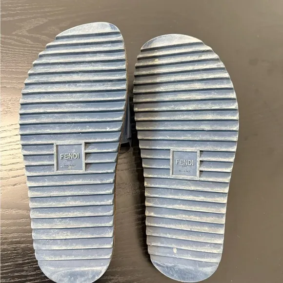 Fendi Blue Slide Sandals