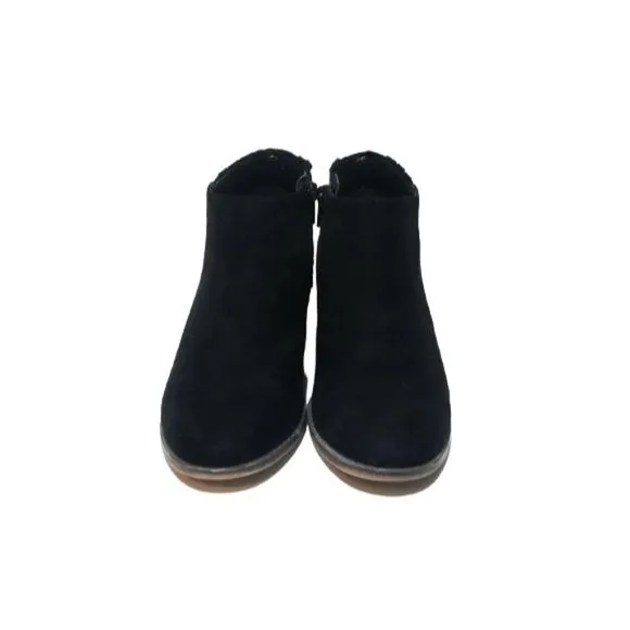 Fergalicious Bayou Woven Back Suede Ankle Booties in Black Womens Size 7 M