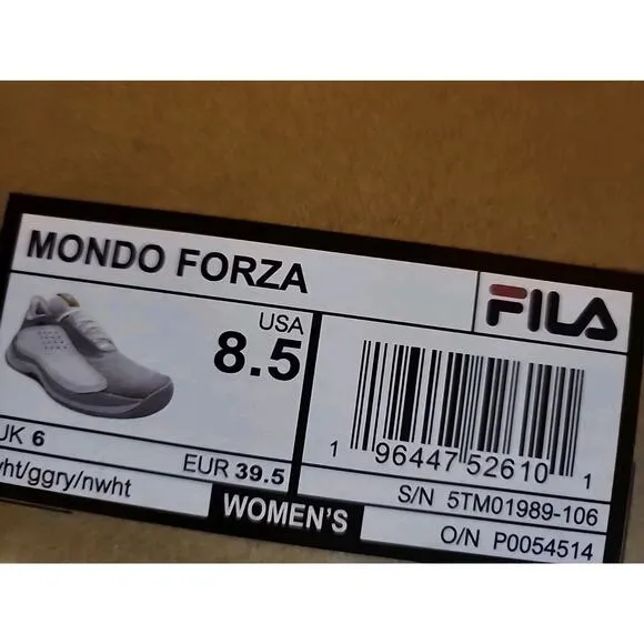 Fila Mondo Forza Womens Tennis Shoes 8.5 NEW NIB Running Walking Gym Hiking