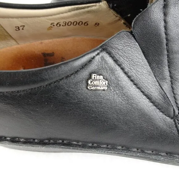 Finn Comfort Newport Shoes Women’s Size 37 US 6 Black Slip On Comfort Loafers