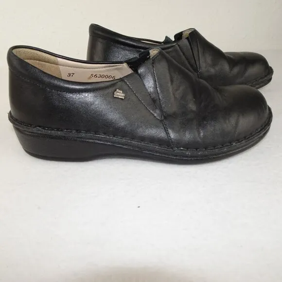Finn Comfort Newport Shoes Women’s Size 37 US 6 Black Slip On Comfort Loafers