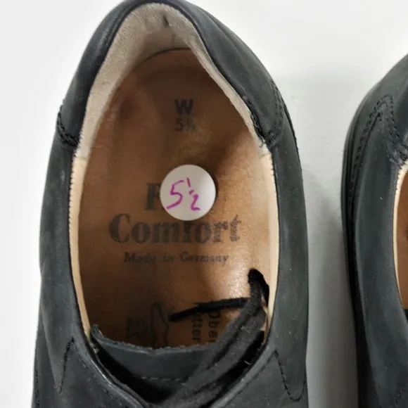 Finn Comfort Pretoria Black Nubuck Oxford Shoes