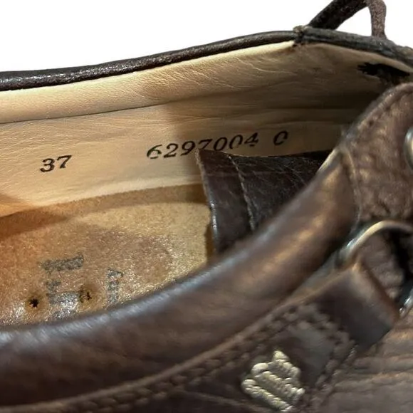 Finn Comfort Vaasa Brown Leather Lace Up Shoes Size 37 Women's US Size 6.5 7