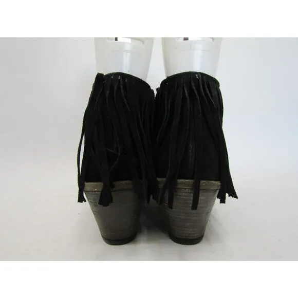Fiorentini   Baker Womens Size 40.5 EUR Black Suede Fringe Ankle Boots Bootie