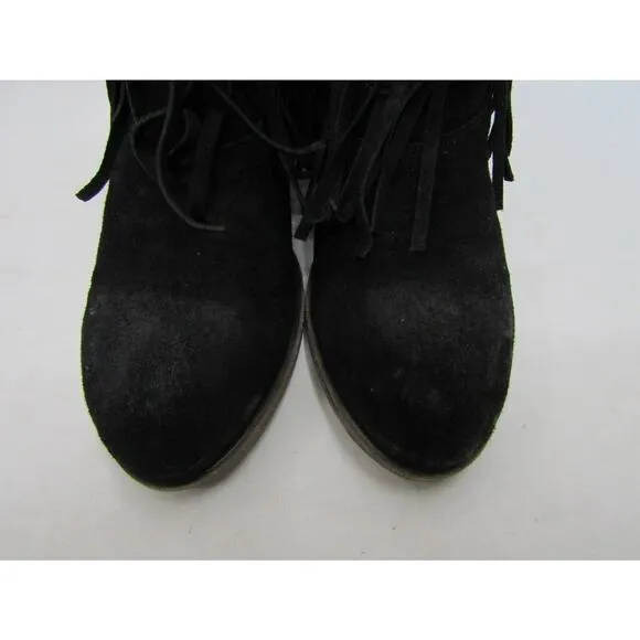 Fiorentini   Baker Womens Size 40.5 EUR Black Suede Fringe Ankle Boots Bootie