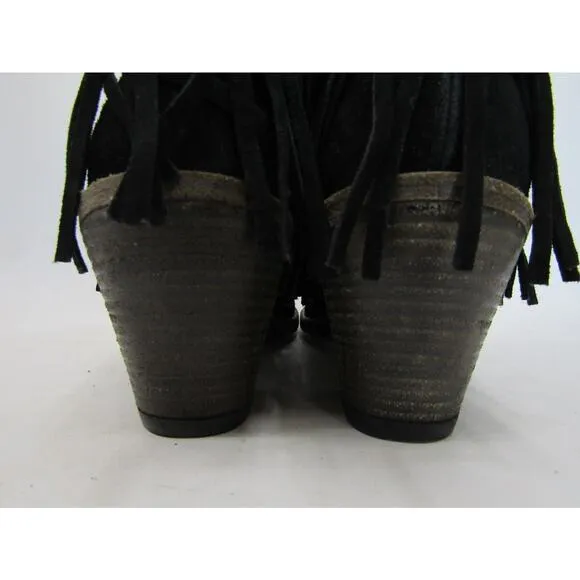 Fiorentini   Baker Womens Size 40.5 EUR Black Suede Fringe Ankle Boots Bootie