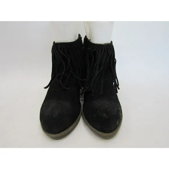 Fiorentini   Baker Womens Size 40.5 EUR Black Suede Fringe Ankle Boots Bootie