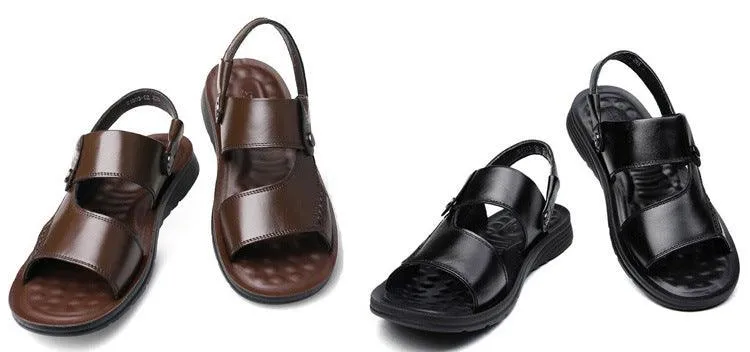 First Layer Cowhide Soft Sole Non-slip Men's Leather Sandals Men's Beach Shoes
