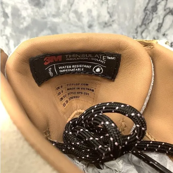 FitFlop Womens 8 Black Mix Neo D Hyker Waterproof Fabric Suede Boots P36-7