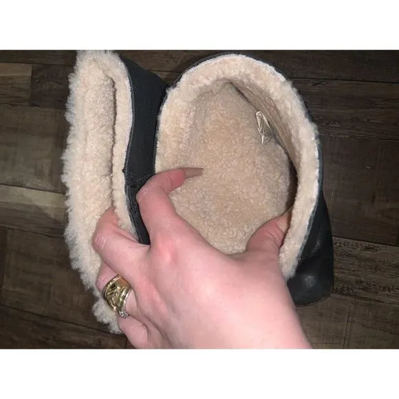 Fleece Black Ugg Motorcycle Boots 9
