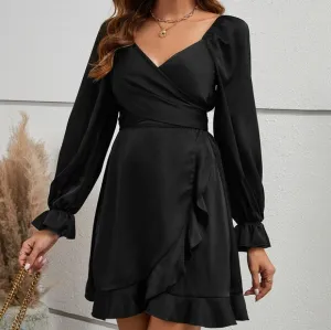 Flirty Flounce Sleeve Ruffled Mini Dress