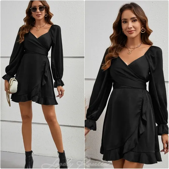 Flirty Flounce Sleeve Ruffled Mini Dress