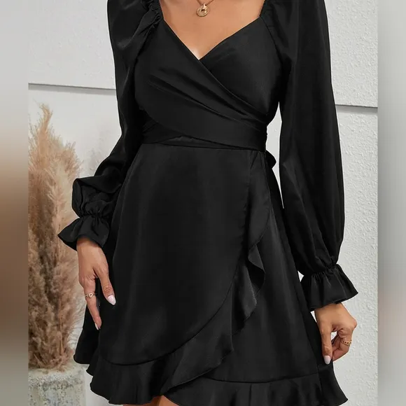 Flirty Flounce Sleeve Ruffled Mini Dress