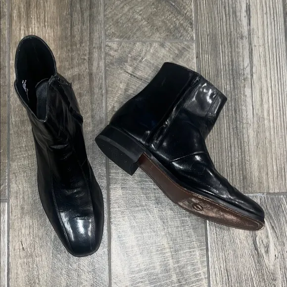Florsheim Black leather Ankle Boots Sleek Chelsea Style