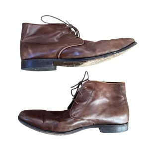 Florsheim Chukka Boots Mens Leather 12 E Brown Lace Up Leather Uppers Soles Lini