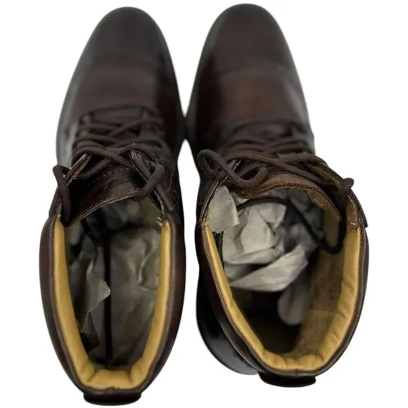 Florsheim Fanway Mens Cap Toe Brogue Brown Leather Boots 11874-215 Size 9D Preow