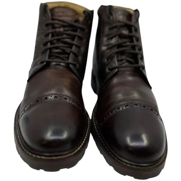 Florsheim Fanway Mens Cap Toe Brogue Brown Leather Boots 11874-215 Size 9D Preow