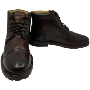 Florsheim Fanway Mens Cap Toe Brogue Brown Leather Boots 11874-215 Size 9D Preow