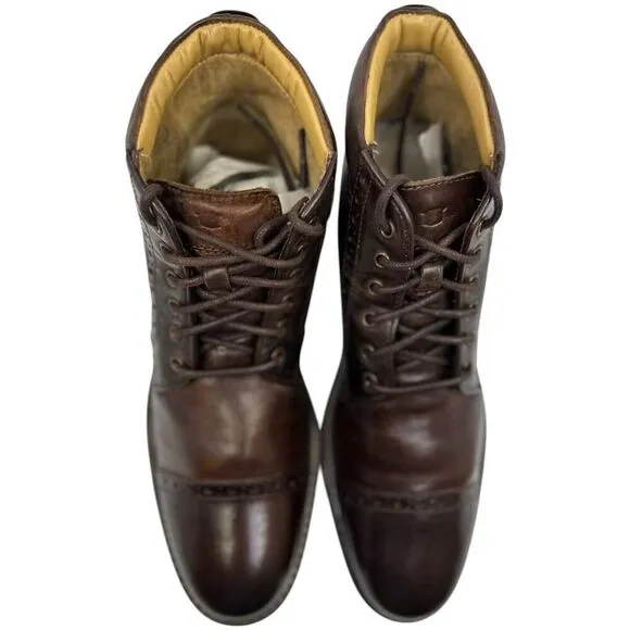 Florsheim Fanway Mens Cap Toe Brogue Brown Leather Boots 11874-215 Size 9D Preow